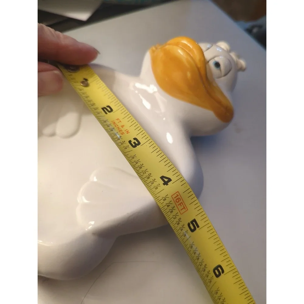 Vintage Ganz Anthropomorphic White Yellow Duck Soap Dish Decor